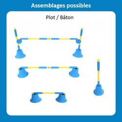 Assemblage pour la réalisation d'obstacles, de parcours...